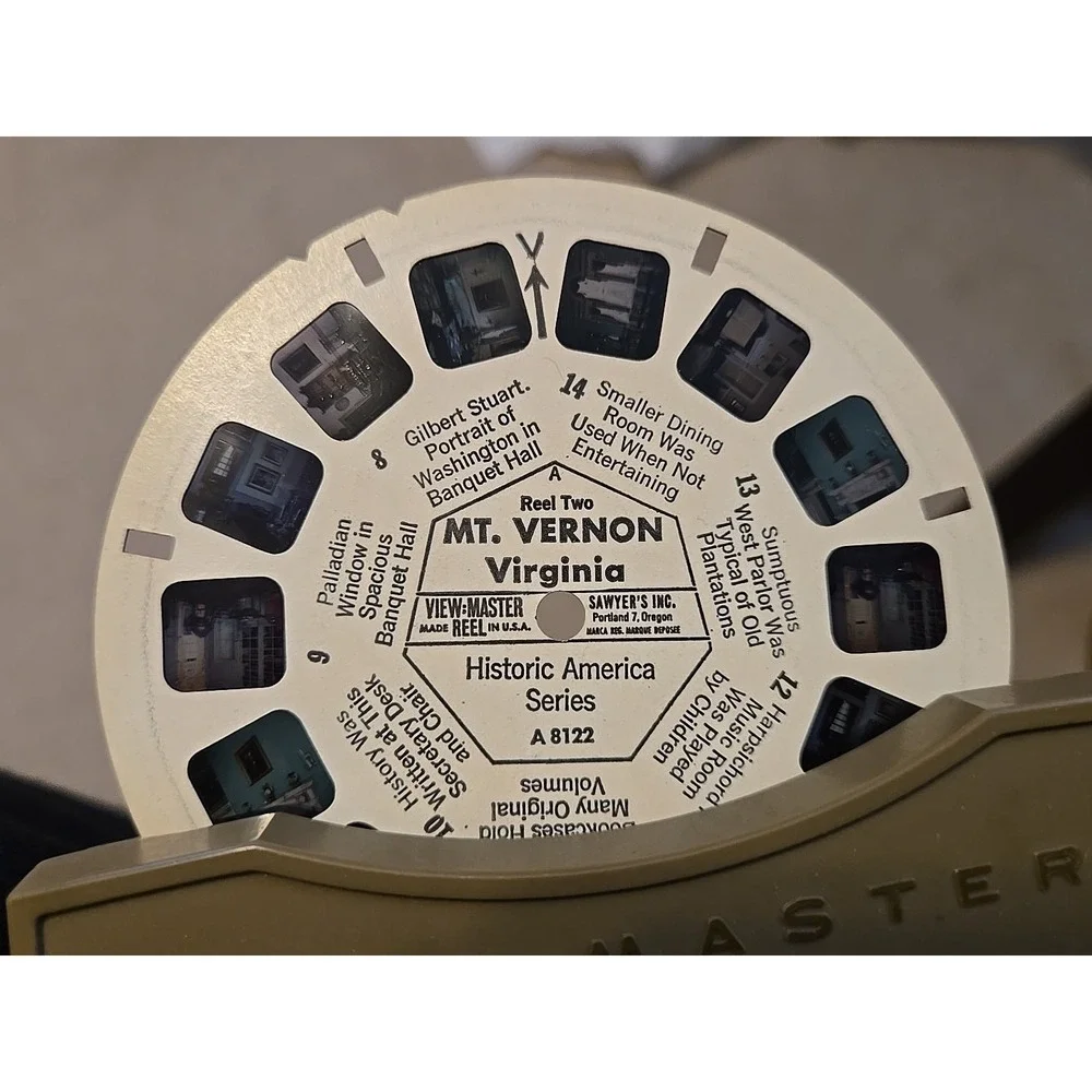 Vtg Sawyer's View-Master Viewer Tan Brown WORKS‎ USA Mt. Vernon Reel